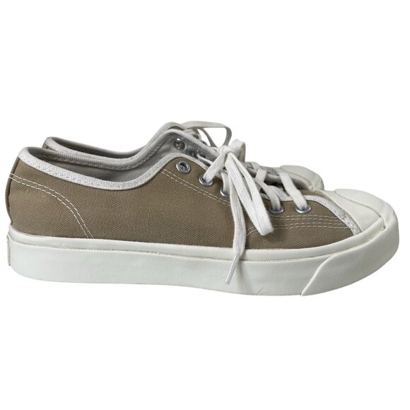 Converse Jack Purcell Canvas Shoes Womens 6.5 Khaki Tan Neutral Casual Lace Up - Picture 2 of 10